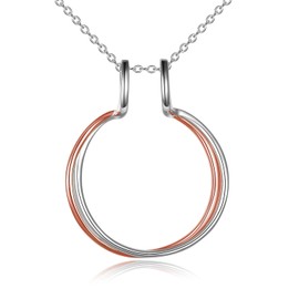 Ring Holder Chain Sterling Silver Rose Gold Horseshoe Necklace Engagement Ring Holder Necklace Horseshoe Jewellery Gift for Women, Sterling Silver