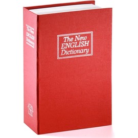 Hidden Dictionary Safe, Dial, 9.5 x 6.2 x 2.2 inches (24.2 x 15.6 x 5.5 cm), Bookshelf Storage, Valuables Storage (Red)