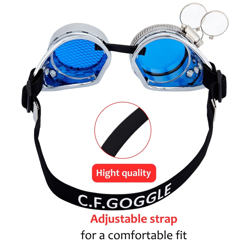 Steampunk Goggles Victorian Style Rave Glasses?with Double Ocular Loupe Vintage
