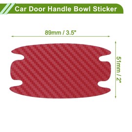 HOPESPANNER Universal 51x89mm Car Door Cup Protector Sticker Anti-Scratches+Auto Door Handle Protective Film 1 Set Red