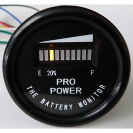 ProPower PRO12-48M ™ Golf Cart Battery Meter EZGO Yamaha ClubCar 12, 24, 36, 48 VDC