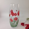 Rossvar Hand Painted Large Barrel Vase Red Poppy Design