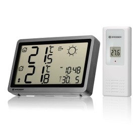 Bresser MeteoTemp HZ Wireless Weather Station with Outdoor Sensor, Frost Warning, DCF Time, Large Display, 100 m Range