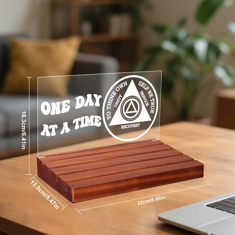 Lampeez Light up AA Coin Holder, Sobriety Milestone Display, Acrylic