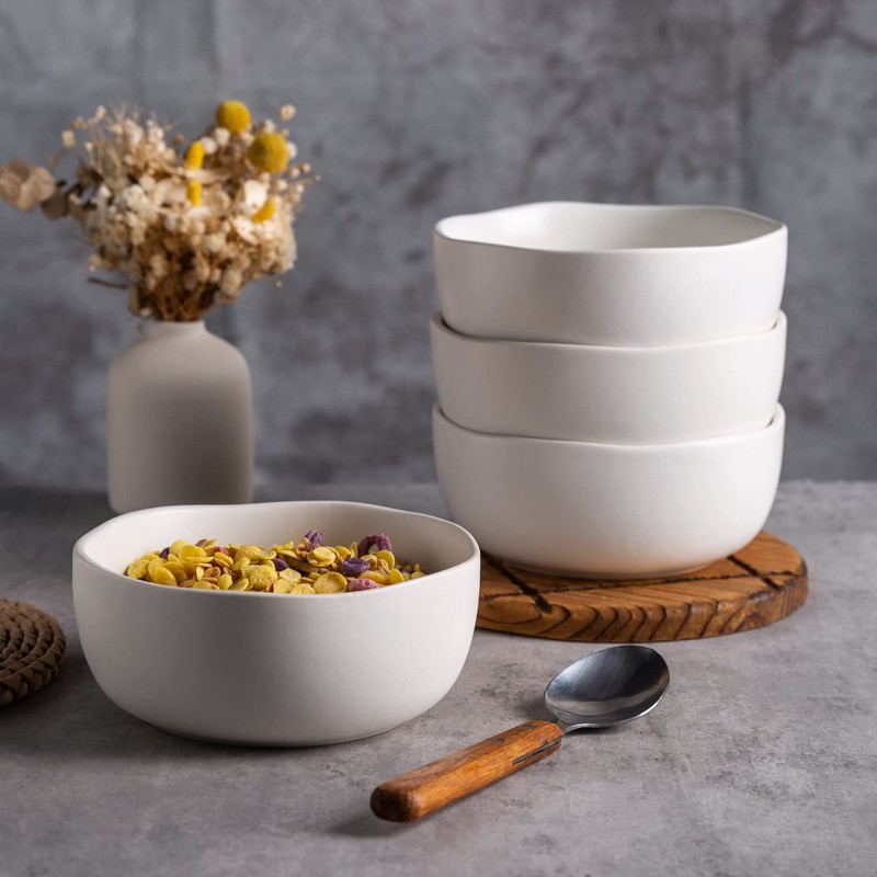 AmorArc Stoneware Cereal Bowls for Kitchen, 28oz Large Ceramic Soup