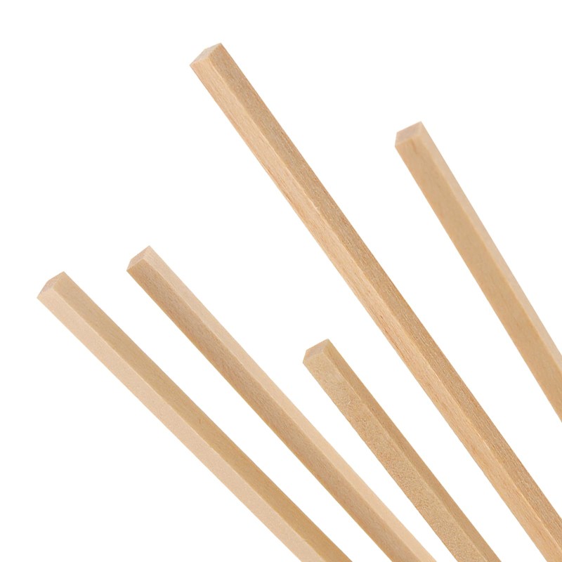 JIAYUET 200 Pieces Square Wood Strips,3x3x300mm Unfinished Wooden Dowel Rods