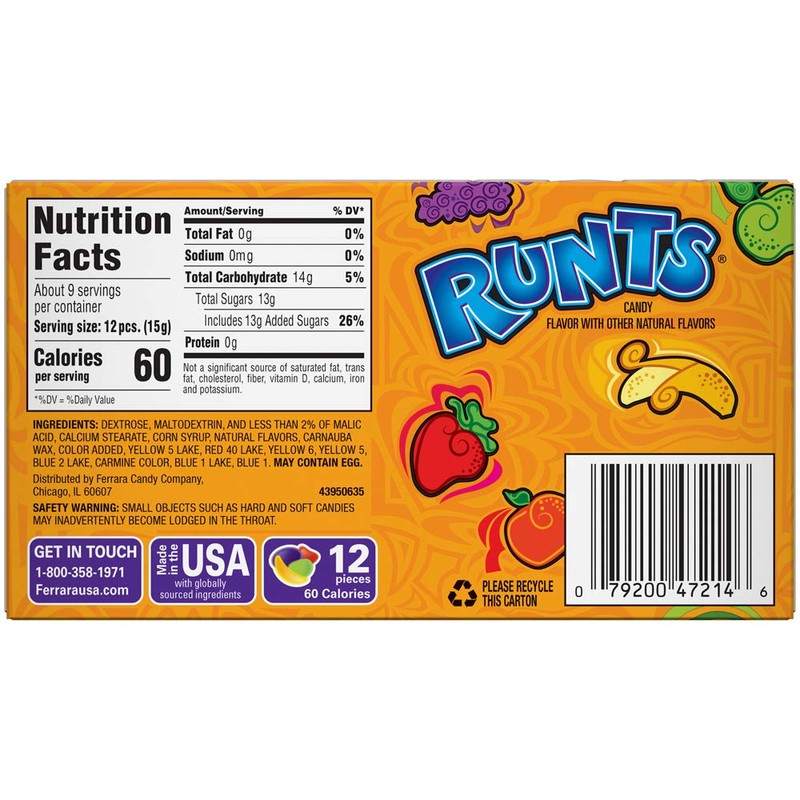 Runts Theater Box Candy, 5 Ounce