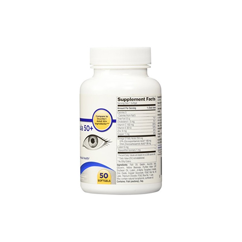 Equate Vision Fórmula 50+, 50 ct, comparación con Ocuvite adulto