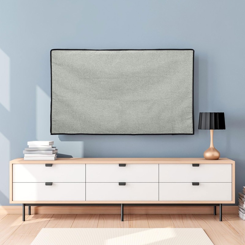 kwmobile TV Cover - 32" Linen Dust Protector - Light