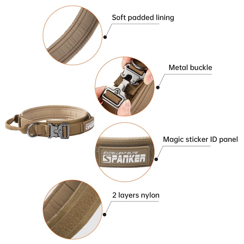 EXCELLENT ELITE SPANKER Tactical Dog Collar Adjustable K9 Military Dog