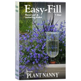 Plant Nanny Easy-Fill Fluted Reservoir Stake Set (Single, 1000 ml, Clear)
