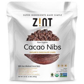 Zint Organic Cacao Nibs (32 oz): Fair Trade, Paleo-Certified, Organic, Non GMO, Anti Aging Antioxidant Superfood, Gluten Free Cocoa Cacao Beans