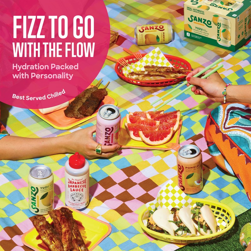 Sanzo Flavored Sparkling Water - Mango Soda Seltzer - Low