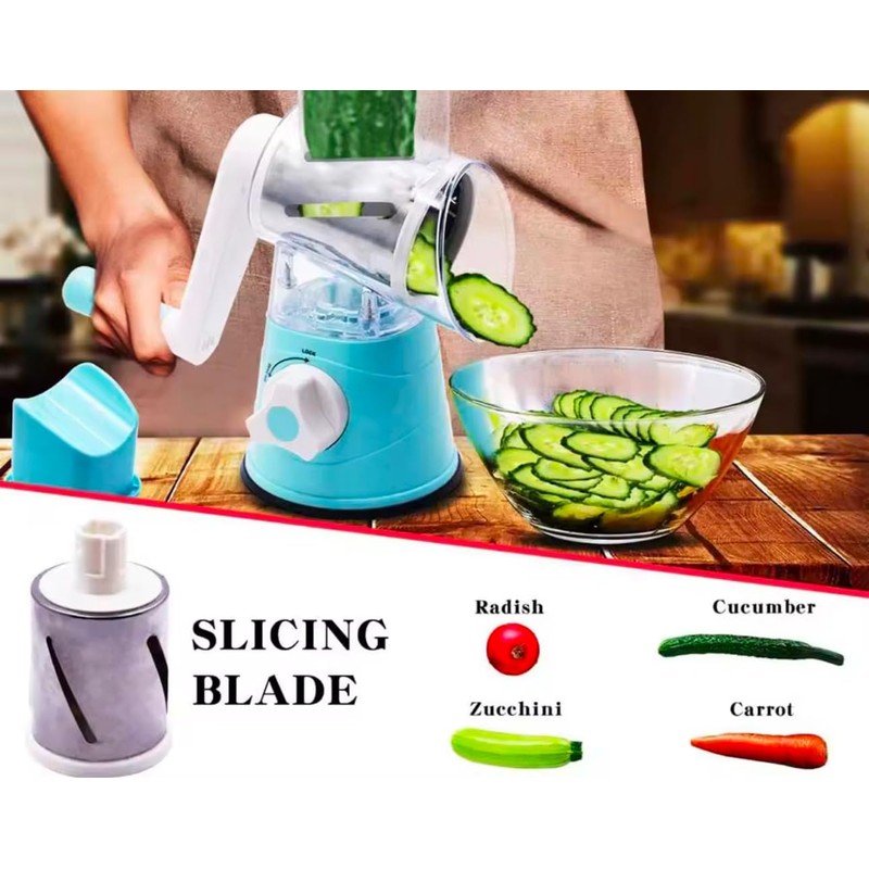 Dark Horse Sourcing Drum Grater, Tabletop, Stainless Steel, with Interchangeable