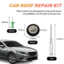 Yourkar 60 PCS Car Roof Headliner Repair Kit, Auto Roof Snap Rivets Retainer with Installation Tool, Automotive Ceiling Cloth Fixing Repair Buckle, Universal Car Accessories (Black, Fleece)