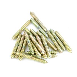20pcs M5 40mm Dowel Screw Iron Double Ended Screw Zinc Plating Self-Tapping Thread Screw Wood to Wood Dowel Screw Connecting Wood