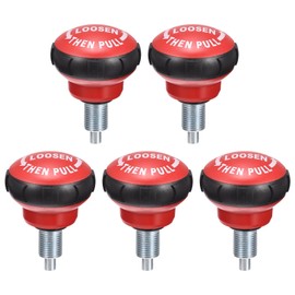 QUARKZMAN Pull Pin Spring Buttons Replacement Parts M16 Exercise Bike Adjustment Pull Pin Button for Home Fitness Height Adjustment Black Red Pack of 5