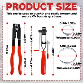 12 Pcs CV Boot Clamp Pliers Set,CV Boot Expander Tool with 2 Ear Boot Tie Pliers and 10 CV Boot Clamps,CV Boot Clamp Tool for Axle Dust Cover