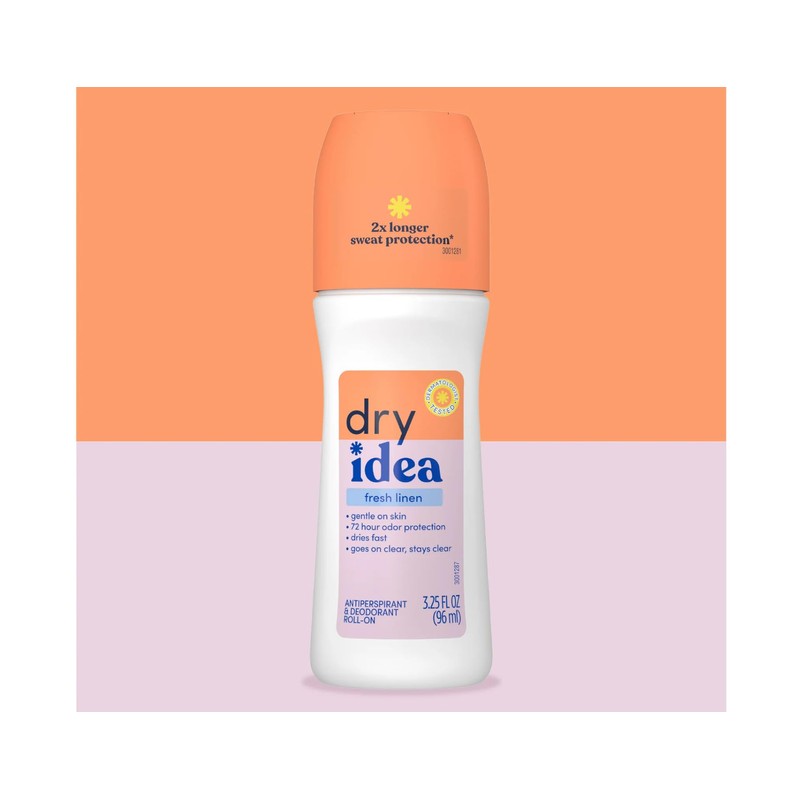 Dry Idea Antiperspirant Deodorant Roll-On, Fresh Linen, 3.25 fl oz