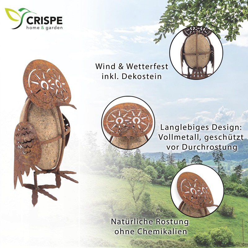 Crispe Patina Decorative Owl for Standing All Year Round Decoration