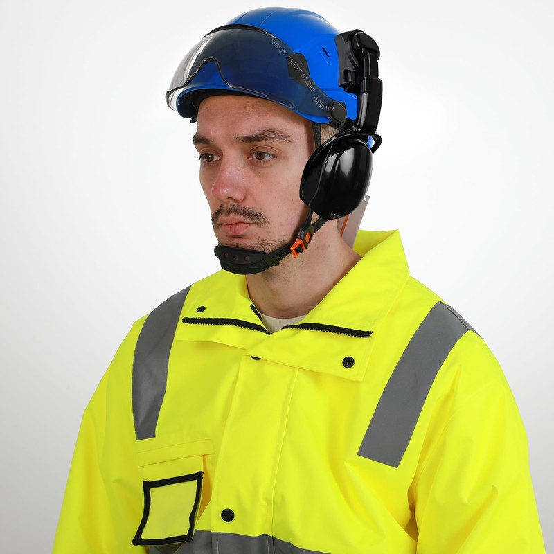 SMASYS Safety Hard Hat ABS Helmet Adjustable with Visor 6-Point