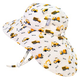 Jan & Jul Cotton Sun Protection Kids Beach Hat with Big Neck Flap (XL: 5-12 Years, Little Diggers)