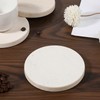 HANLANXUE 4 Pcs 4 inches Beige Travertine Coasters with Holder