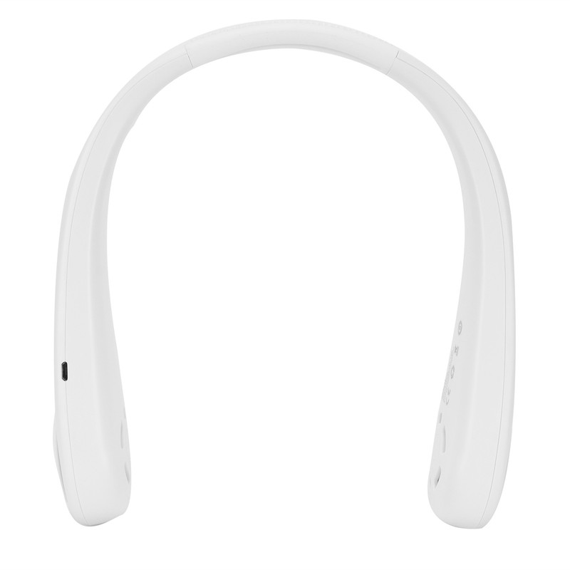White Adjustable Hanging Neck Electric Fan Bladeless Portable USB Charging