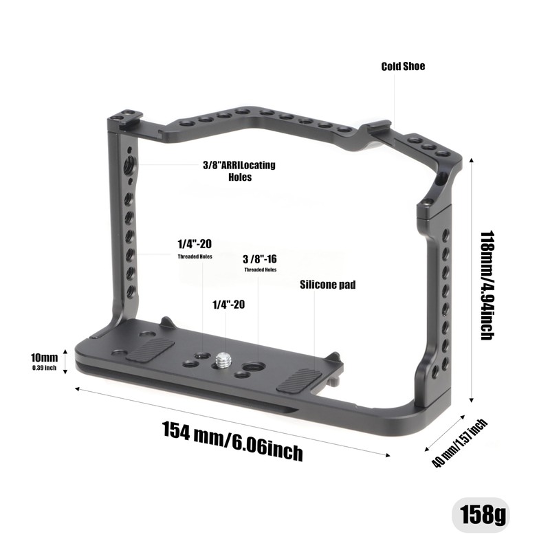 EOS 90D 80D 70D Cage, Hersmay Aluminium Camera Cage for