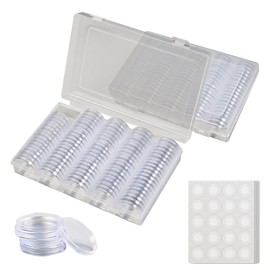 MaxEarn 200 Pieces 30 mm Coin Capsules with Storage Box, Plastic Transparent Coin Holder Capsules for Special Coins, Collector's Coins, Commemorative Coins, 2 Euro Coins