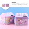 Mobestech 2pcs Adorable Mermaid Pattern Tinplate Coin Bank House Shaped