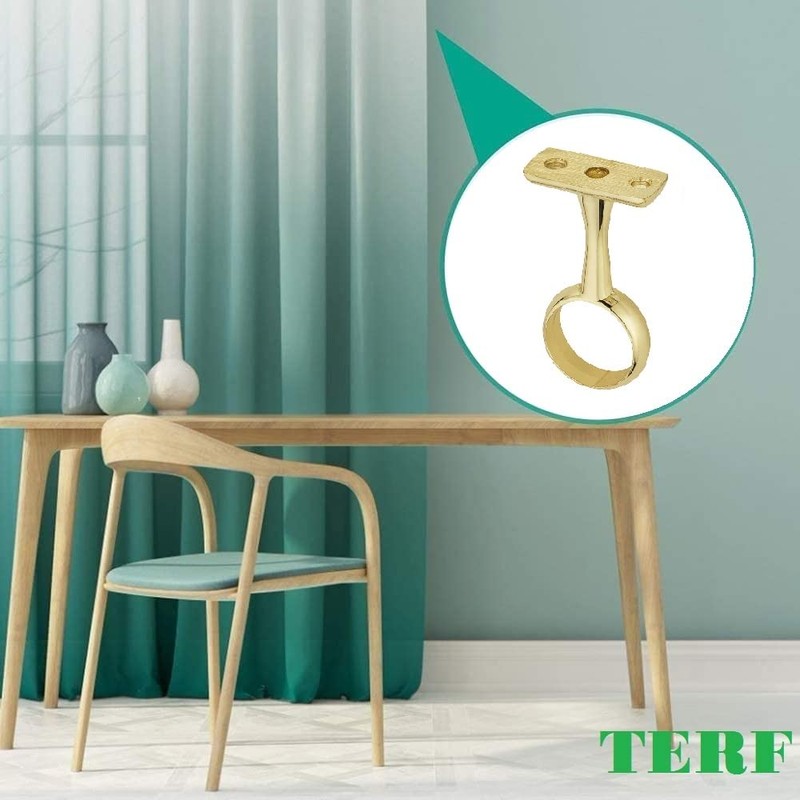TERF® Polished Brass Ceiling-Mount Bracket for Up to 19mm Diameter