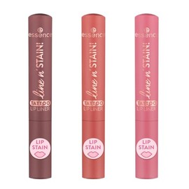 essence - Pack 3 Delineadores de Labios Líquidos line n’ STAIN! Tattoo Lip (Everyone’s Nude-Pink, Must Have Brown, Make a Mauve) – Larga Duración, Acabado Tattoo Natural, 2.5ml c/u