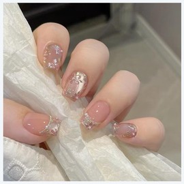MISS MUMU Nail Tips, 24 Pieces, Nail Tips, Short, Spring, Summer, Simple, Cute, Fashionable, Popular, Nail Seal, Bride Nail, Glossy, False Nails, Coming of Age Ceremonies, Weddings, School Entrance