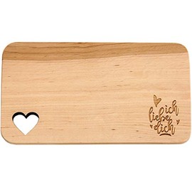 Spruchreif Premium Quality 100% Emotional Wooden Breakfast Board with Engraving - Bread Board with Heart Cut-Out - Gift for Mum, Dad, Grandma, Granddad - Father's Day