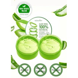 MIRACLAIR Gel de Aloe Vera para Rostro, Piel, Cabello y Alivio de Quemaduras Solares, Hecho con 100% Gel de Aloe Puro para Todos los Tipos de Piel. Fa