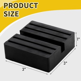 Tlaleikejia Square Jack Pads, Black Anti-Slip Rail Adapter Support Rubber Blocks, Slotted Frame Rubber Pad Rail Protector, Car Pinch Weld Jack Pad (3 Pack)