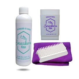 SNEAKERS KLEAN | Sneakers klean gel y esponja, producto para la limpieza de tu calzado, contiene una botella de gel limpiador de 120 ml, una esponja magica y un cepillo de cerdas suave