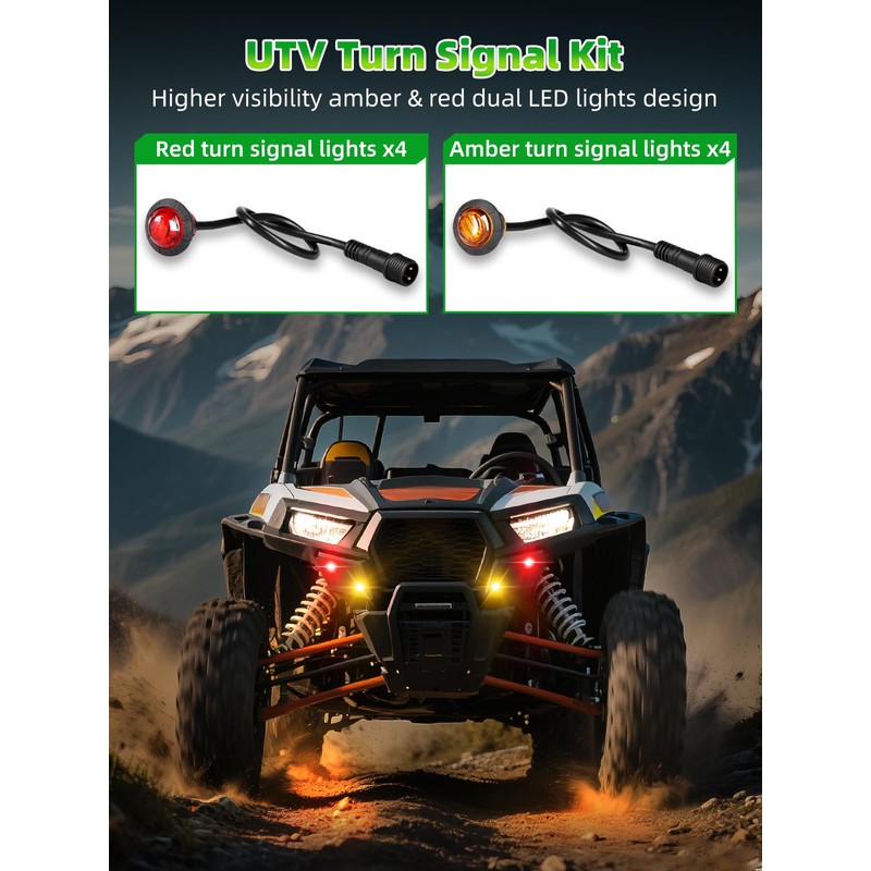 Vi9000 UTV Turn Signal Kit, Pre-Wired, Plug and Play Universal