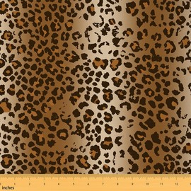 Jejeloiu Tela de tapicería con estampado de leopardo por The Yard, tela de guepardo al aire última intervensión por The Yard, tela decorativa safari para tapicería y proyectos de bricolaje en el hogar, 1 yarda, café y negro