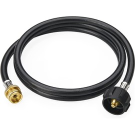 VIEAUBE 4FT Propane Hose Adapter 1lb to 20lb with Gauge, 4FT Propane Tank Grill Adapter Converter for Weber Q Grill, Mr. Heat Propane Heat, Blackstone 17/22‘’ Griddle, Coleman Camping Stove and More