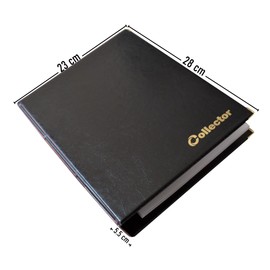 Collector Banknotenalbum für Verschiedene Banknoten-Größen - mit Seiten und Weiß Trennblättern + Index - Schwarz