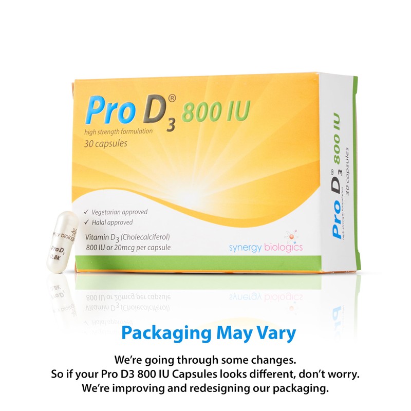 Pro D3 800 IU - Vitamin D3 (30 Capsules) Vegetarian