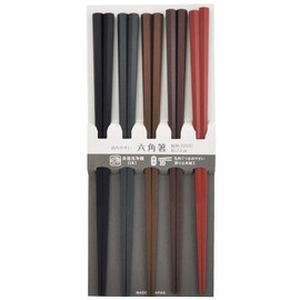 Ishida Dishwasher Safe Hexagonal Chopsticks 9.1 inches (23 cm), Set of 5 Pairs