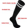 Ottwlli 2 Pairs Soccer Socks for Kids, Striped Knee High