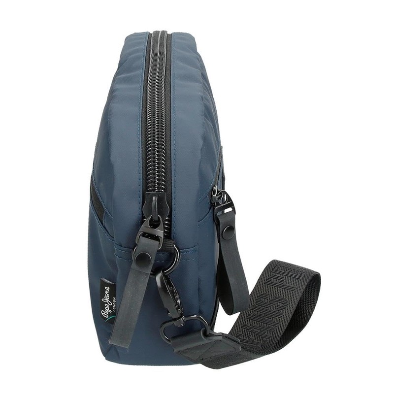 Pepe Jeans Hoxton Black and Blue Polyester PU Shoulder Bags