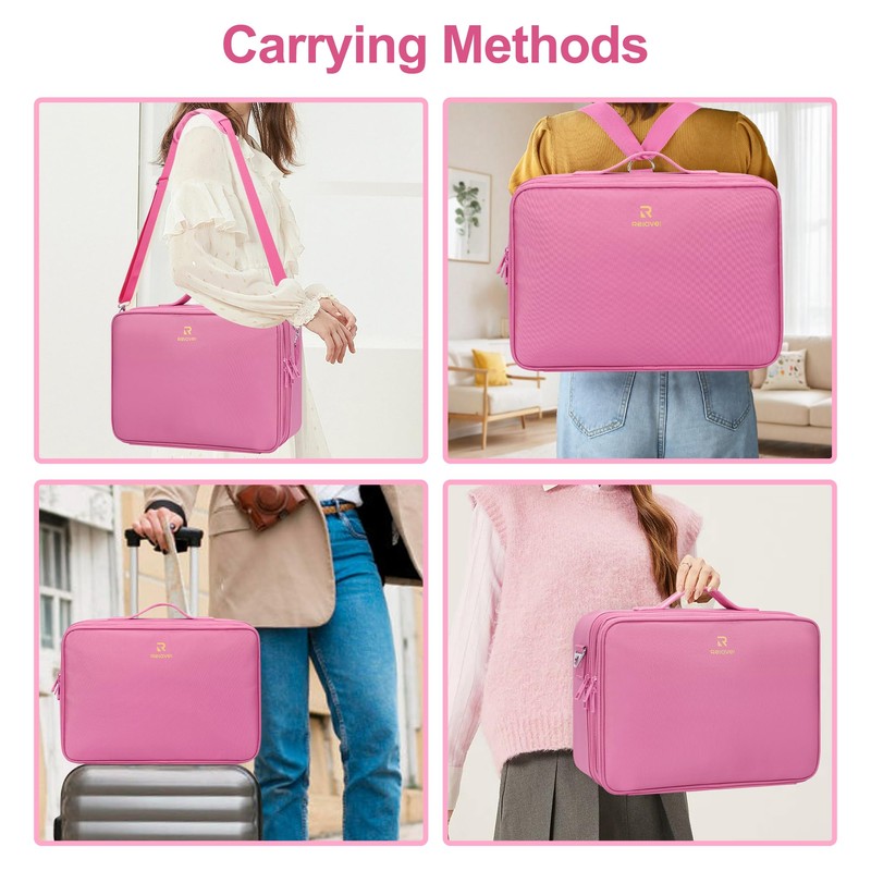 Relavel Makeup Case Large Makeup Bag Professional Train Case Travel