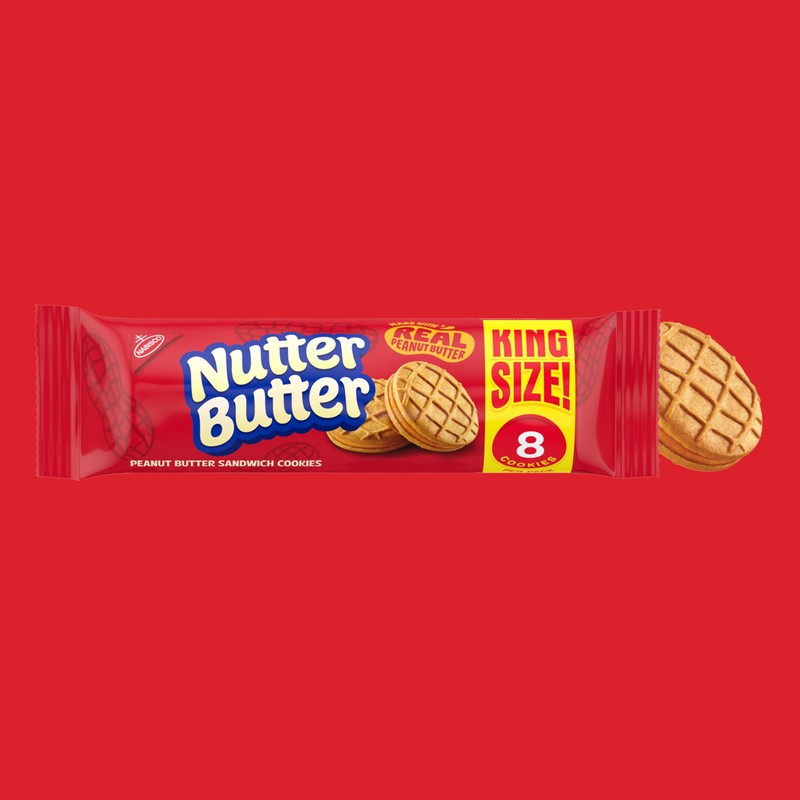 NUTTER BUTTER Peanut Butter Sandwich Cookies, King Size, 10-3.5 oz