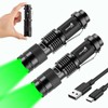 ULTRAFIRE 2 Pack Rechargeable Mini Green Light Flashlight, Single Mode