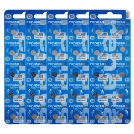 Renata 339 SR614SW Batteries - 1.55V Silver Oxide 339 Watch Battery (50 Count)